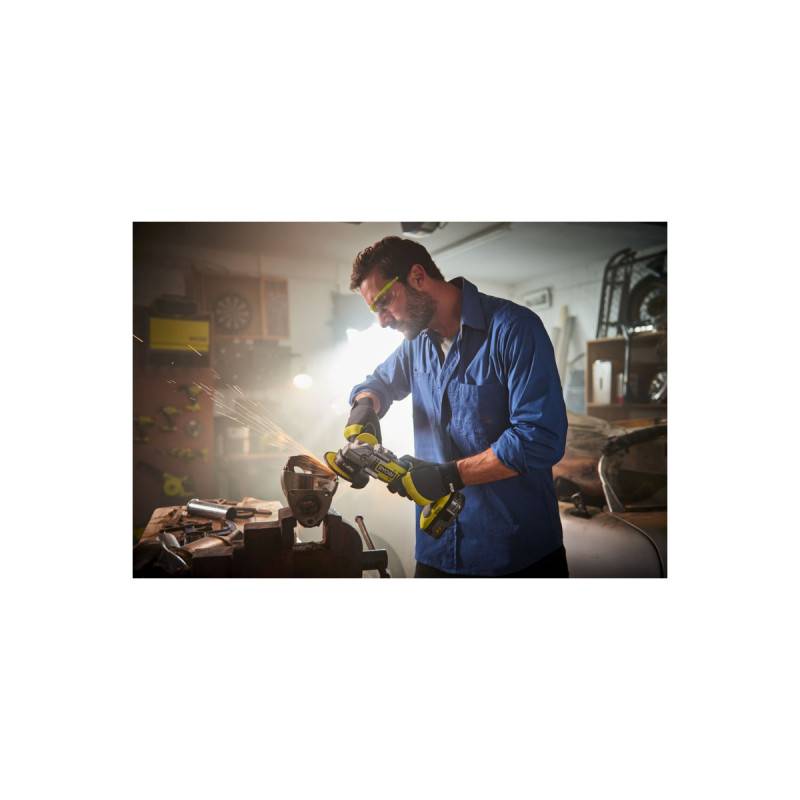 Ryobi - Pack RYOBI Meuleuse d'angle brushless R18AG7-0 - 18V One+ - 1 batterie 2.0Ah - 1 chargeur rapide RC18120-120 - Kit 6 disque 125 mm - Image 4