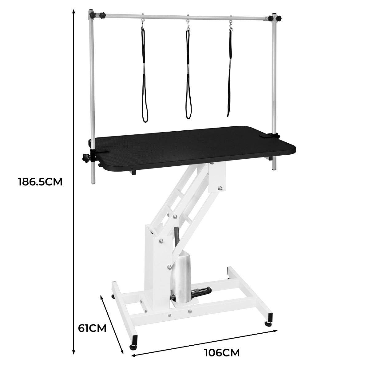 Monstershop - Table Blanche de Toilettage Hydraulique avec Plateau Noir - Monstershop - Imagen 5
