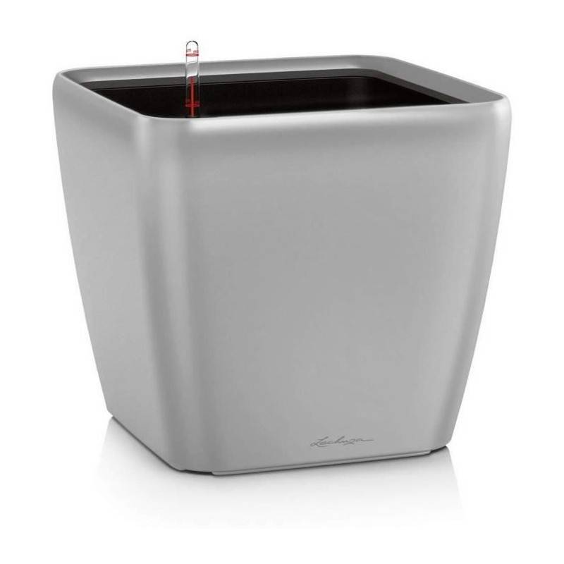 Lechuza - Pot De Fleur - Lec - Quadro Premium Ls 50 - Argent Métallisé - 15 L - Systeme D'irrigation Intégré - Imagen 1