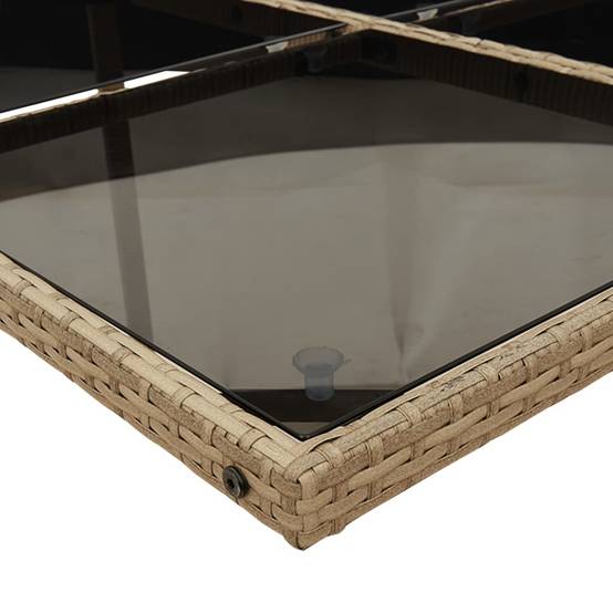 ComfortXL - Grande Table de Jardin 14 Places Beige et Chaises Encastrables en Résine Tressée, Plateau Verre – ComfortXL Outdoor Living - Image 5