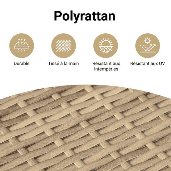 ComfortXL - Grande Table de Jardin 14 Places Beige et Chaises Encastrables en Résine Tressée, Plateau Verre – ComfortXL Outdoor Living - Image 7