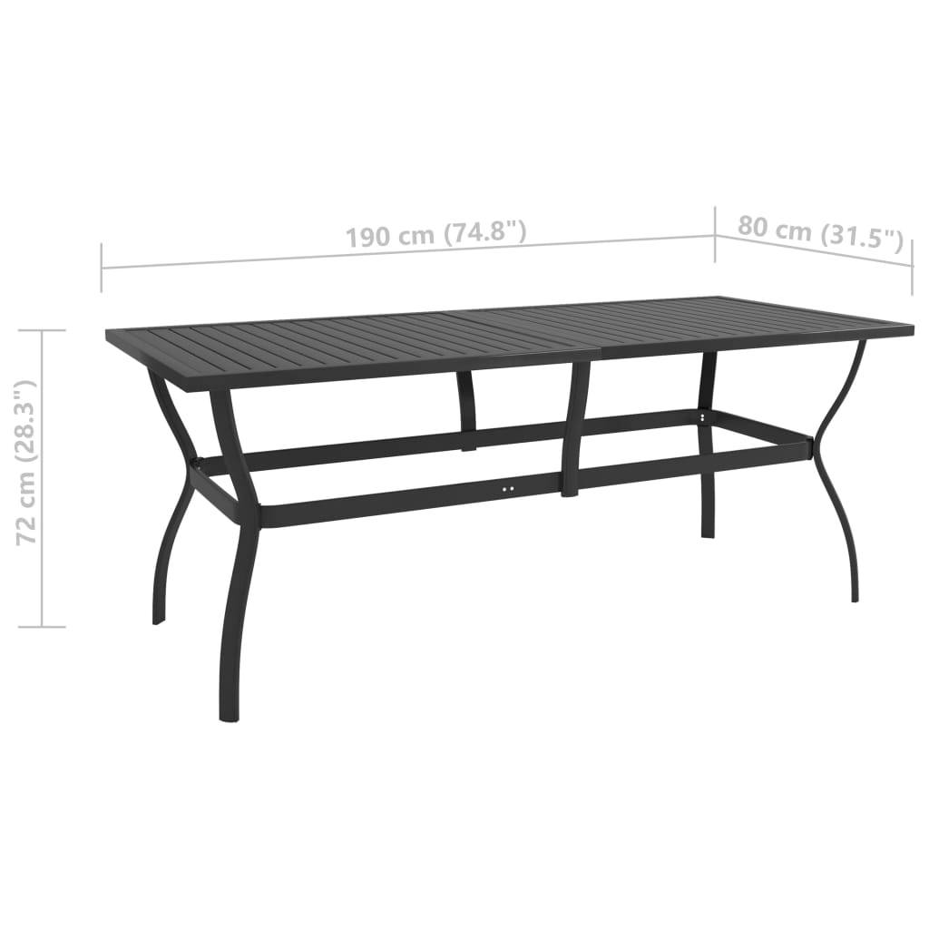 Vidaxl - Table de jardin Anthracite 190x80x72 cm Acier vidaXL 312170 - Imagen 3
