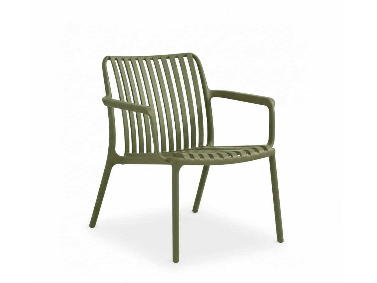 Fauteuil bas de jardin en résine PP 50 % recyclé Joysxee, vert sauge - Jardiline
