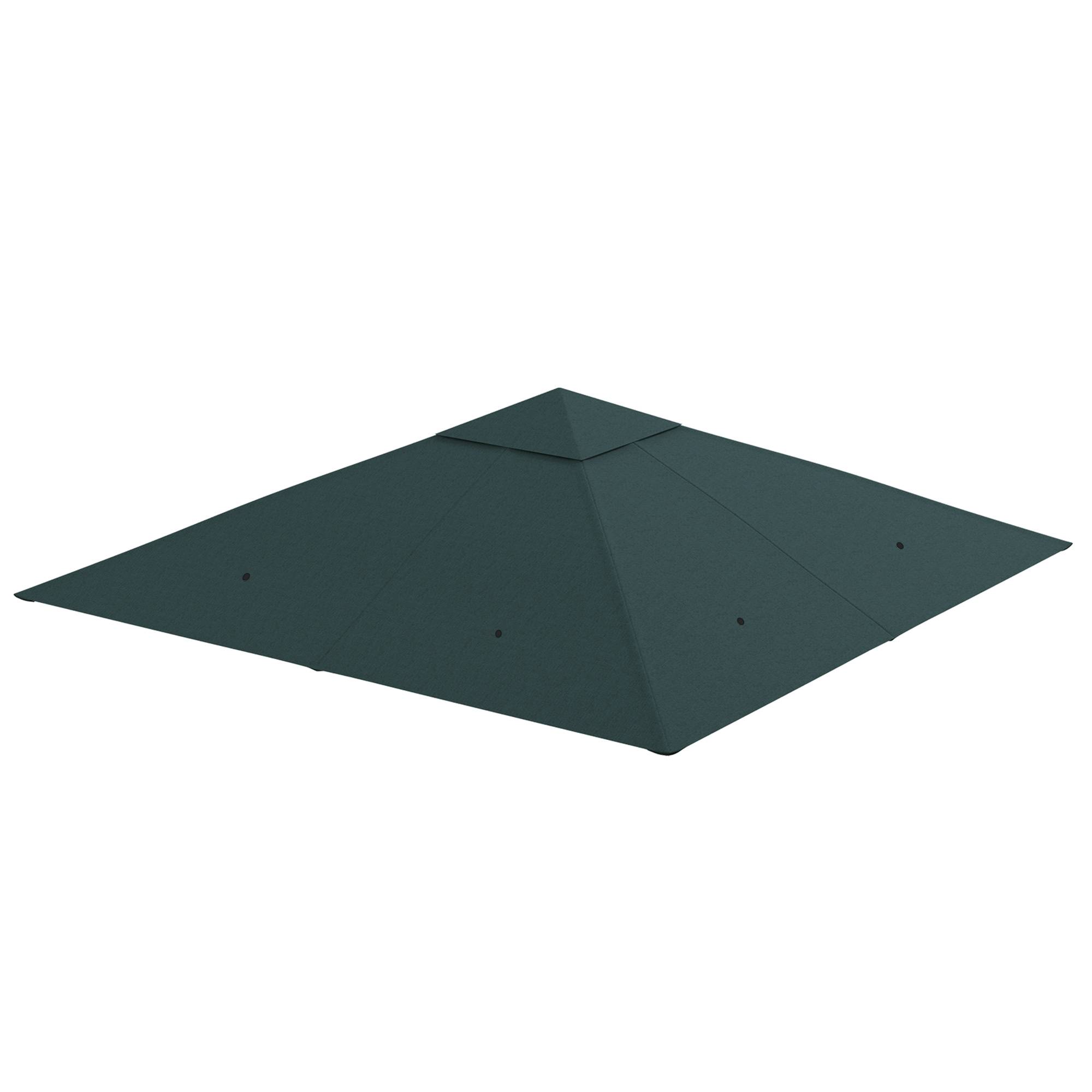 ComfortXL - Toile De Rechange Polyester Tonnelle Jardin Toit Cheminée Aération 3x3m Gris - ComfortXL Outdoor Living - Image 2