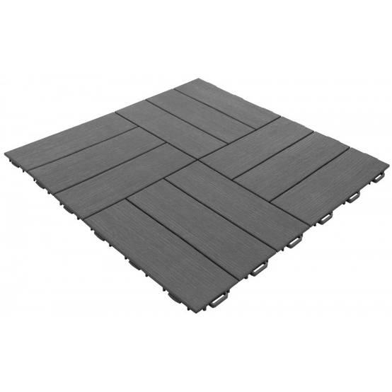 Dalle clipsable jardin finition bois "A l'italienne" - 56 x56 cm - Gris anthracite - ArtPlast - Imagen 1