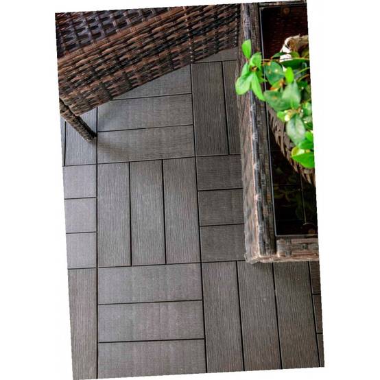 Dalle clipsable jardin finition bois "A l'italienne" - 56 x56 cm - Gris anthracite - ArtPlast - Imagen 8