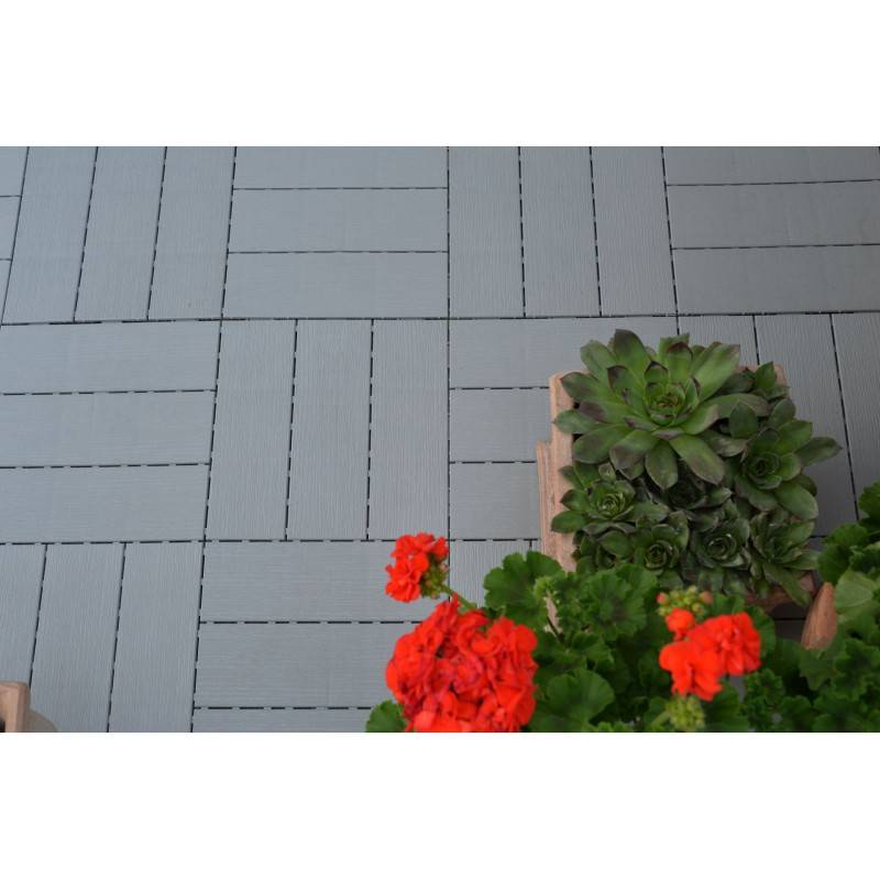 Dalle clipsable jardin finition bois "A l'italienne" - 56 x56 cm - Gris anthracite - ArtPlast - Imagen 10