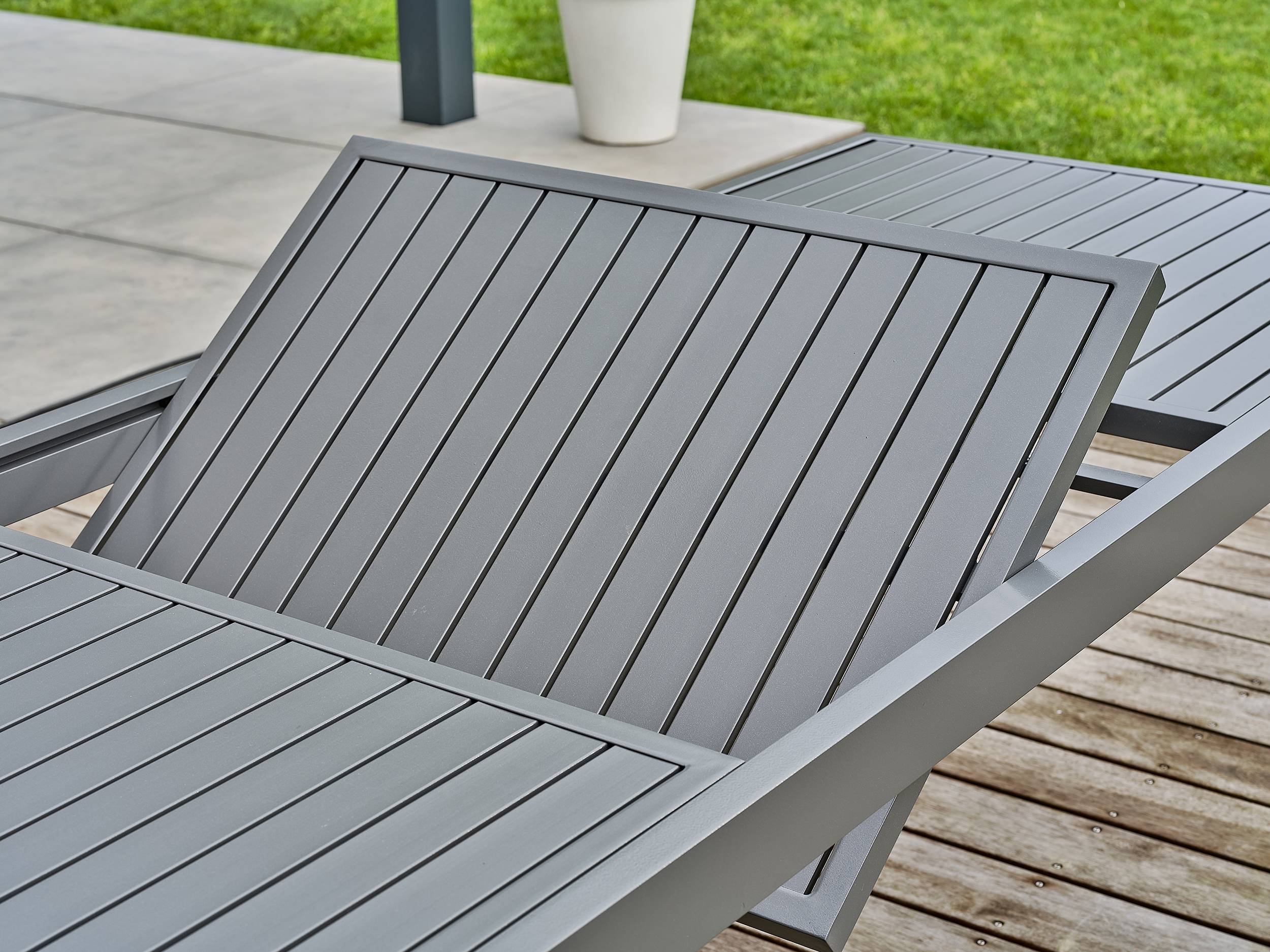 Ensemble repas de jardin ORSINO 4 places - GRIS ANTHRACITE - REMARQUABLE - Image 6