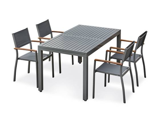 Ensemble repas de jardin ORSINO 4 places - GRIS ANTHRACITE - REMARQUABLE - Image 1