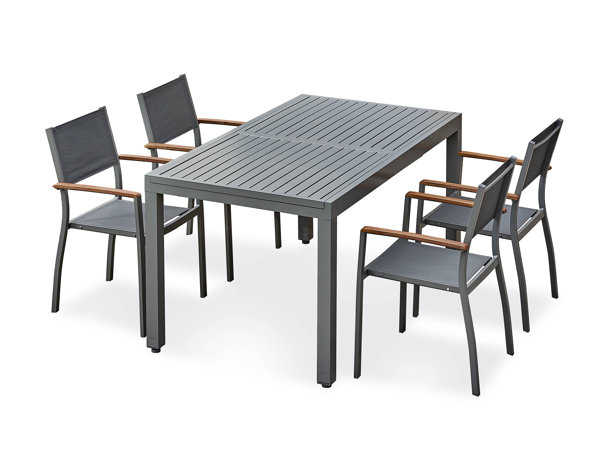 Ensemble repas de jardin ORSINO 4 places - GRIS ANTHRACITE - REMARQUABLE - Image 1