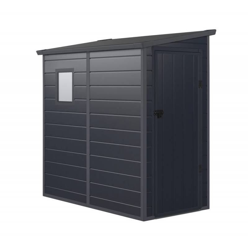 Abri de jardin adossé résine anthracite 2,09m² avec kit de fondation Jôbu - Image 2