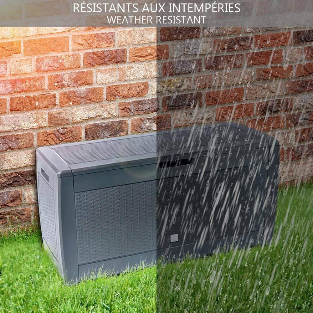 Coffre de Rangement Exterieur 310L  en PP 119x48x60CM Style Polyrotin Anthracite - Image 7