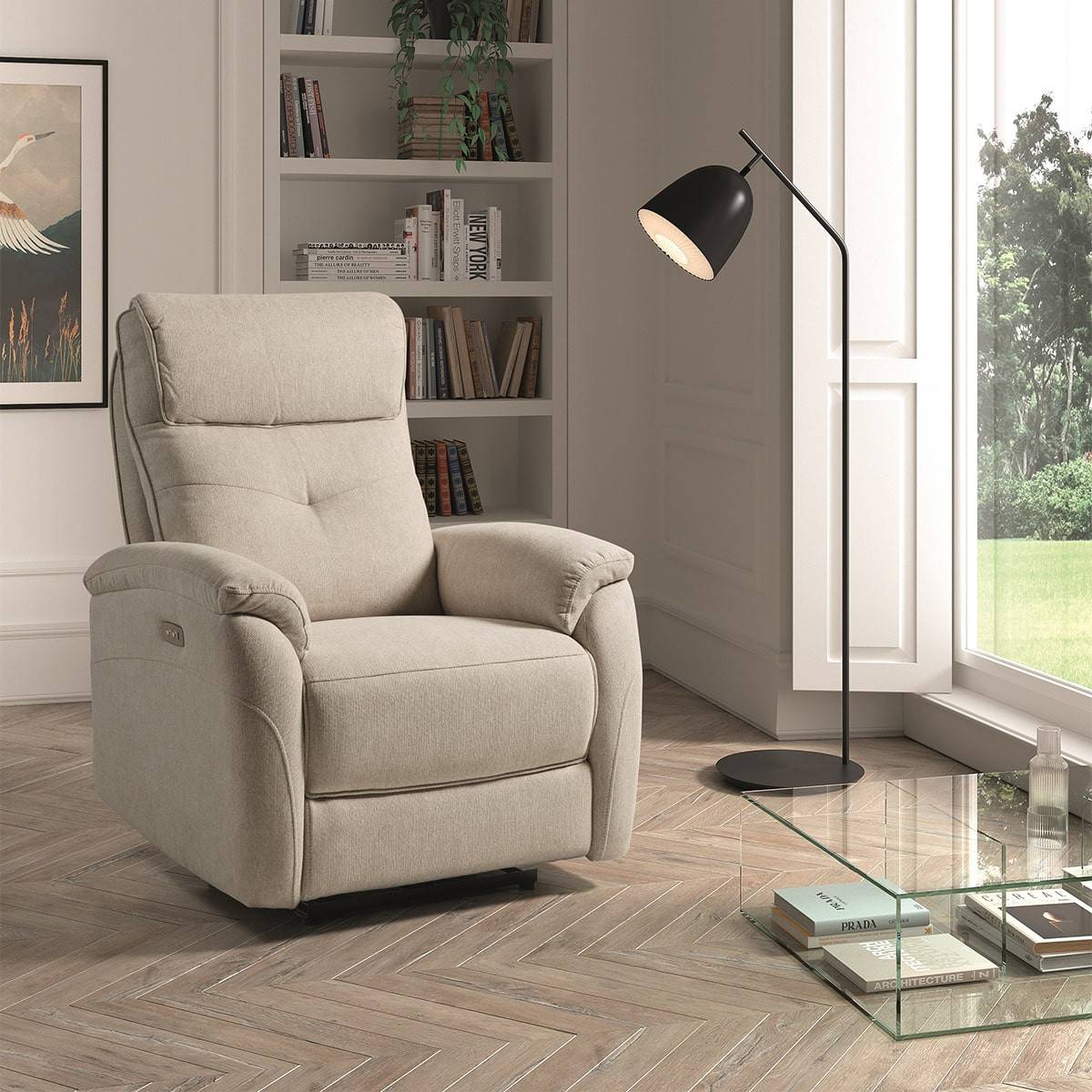 ALTOBUY - Fauteuil Electrique Tissu Polyester Beige - SARAGOSSE - Image 2