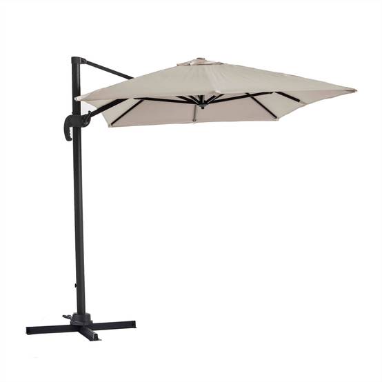 Oviala - Parasol déporté 2x3 m et 4 dalles à remplir aluminium blanc Amalya - Oviala - Imagen 4