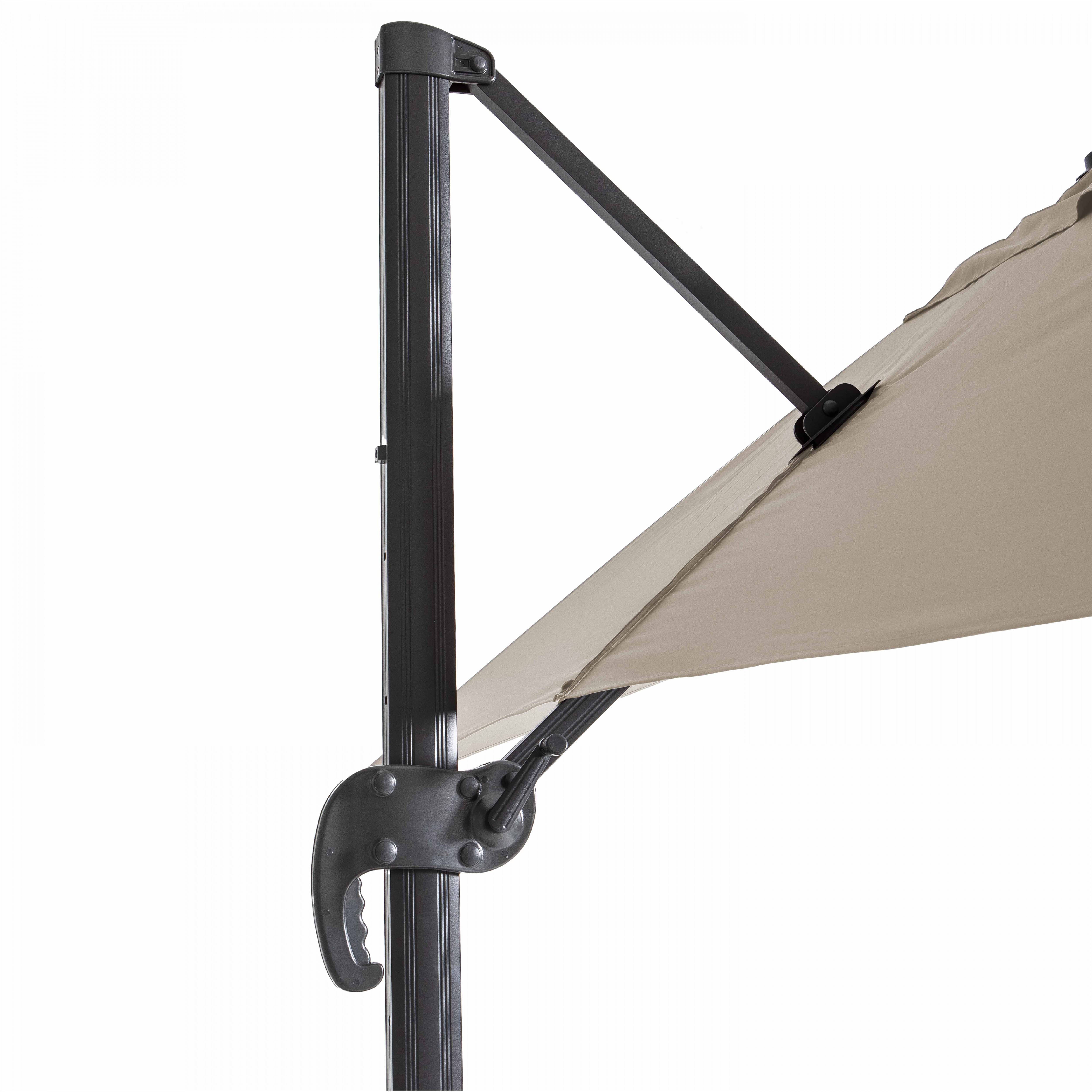 Oviala - Parasol déporté 2x3 m et 4 dalles à remplir aluminium blanc Amalya - Oviala - Imagen 5