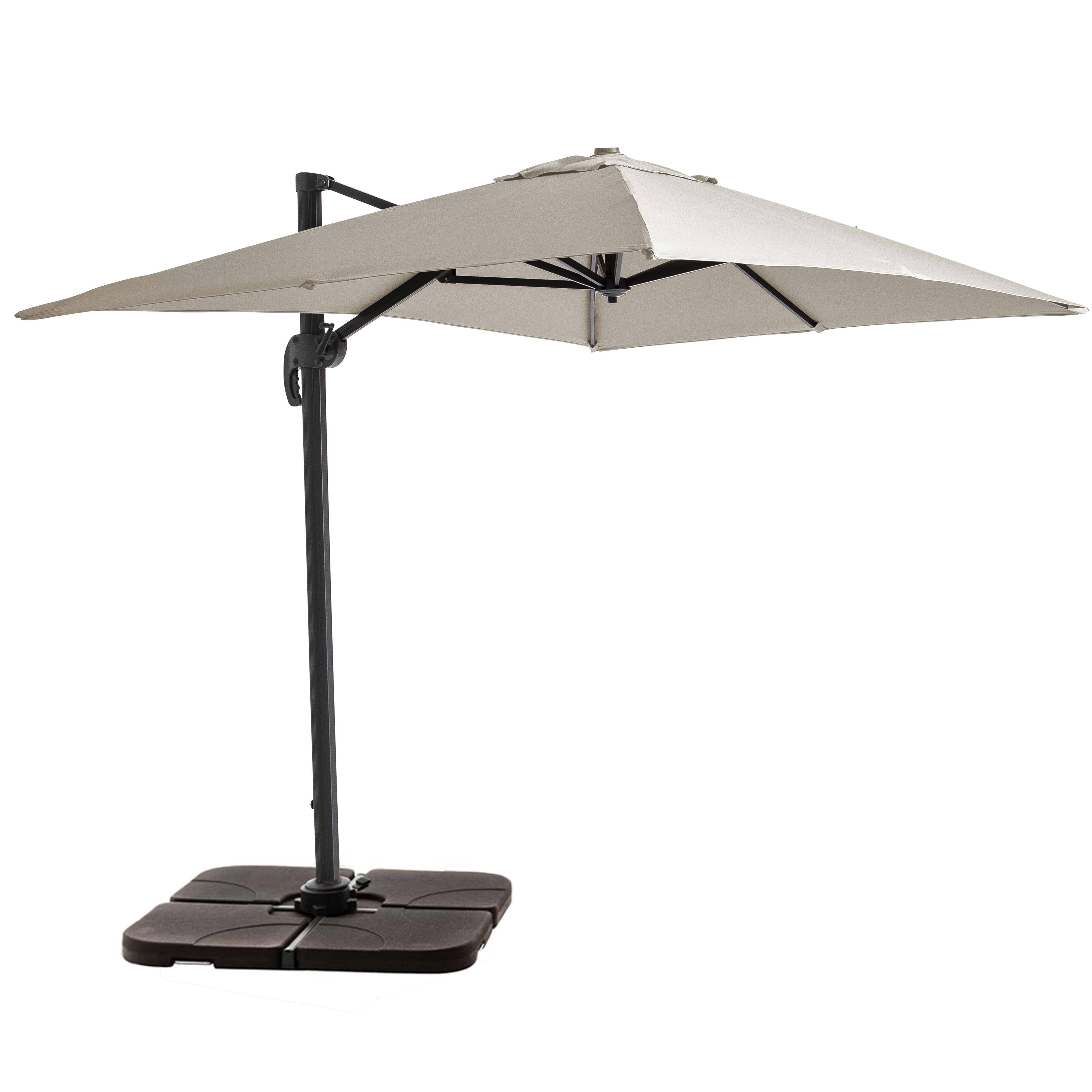 Oviala - Parasol déporté 2x3 m et 4 dalles à remplir aluminium blanc Amalya - Oviala - Imagen 1
