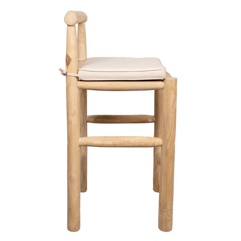 Aubry Gaspard - Tabouret haut en branches de teck naturel - Imagen 3