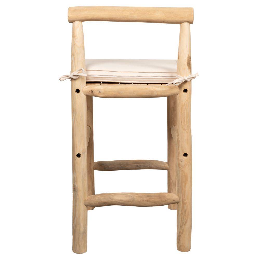 Aubry Gaspard - Tabouret haut en branches de teck naturel - Imagen 4