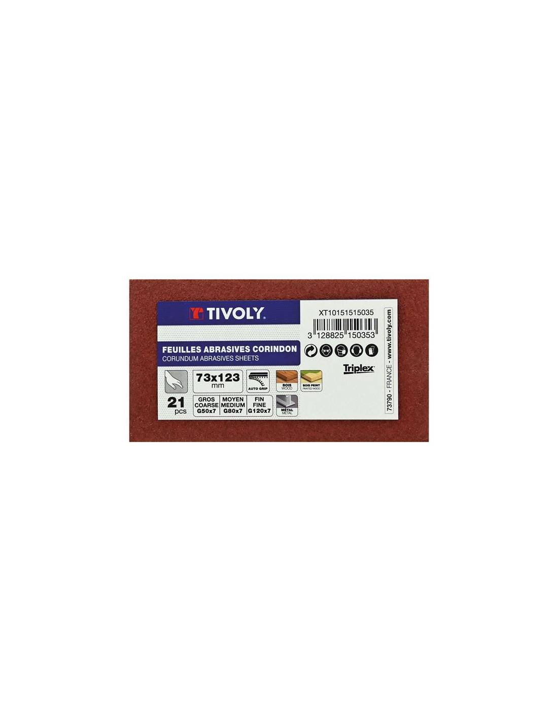 Tivoly - Patin Cale 73x123mm Grain Assortis Par 21 Feuilles - Tivoly