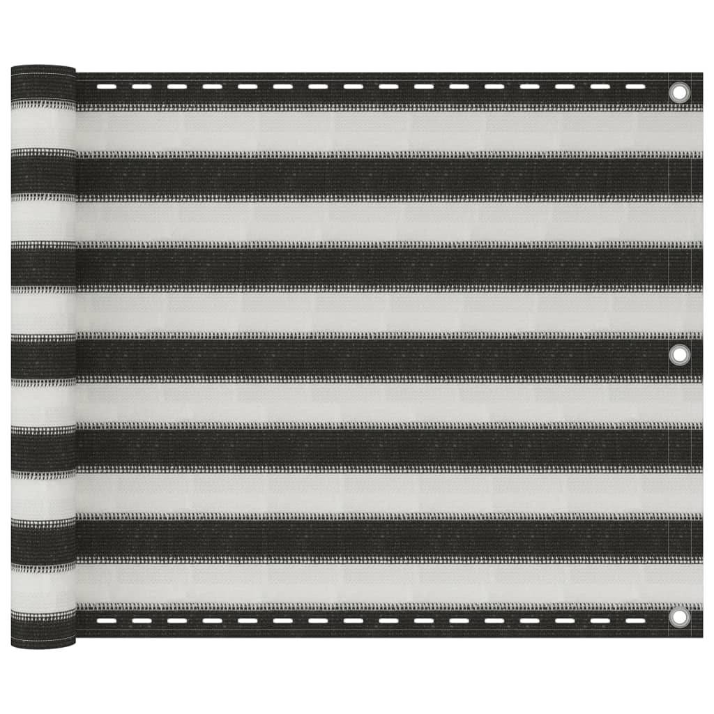 Helloshop26 - Écran de balcon brise pare vue protection confidentialité en PEHD 75 x 400 cm anthracite et blanc - Imagen 1