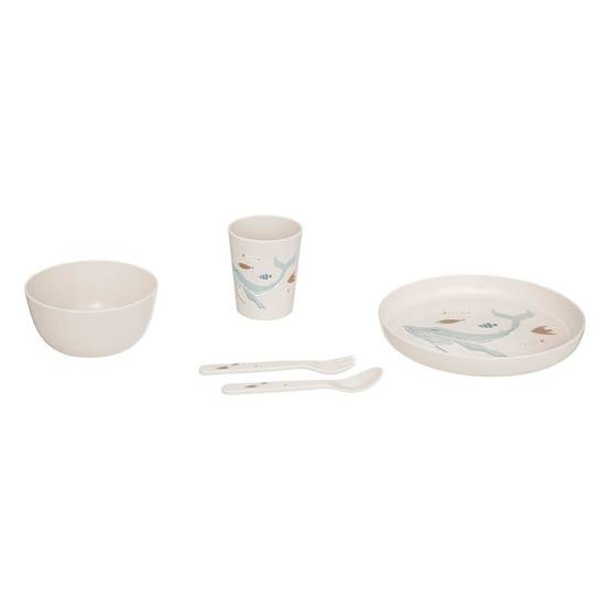Set Repas 5 Pièces Bébé "Seav" 26cm Blanc - Image 1