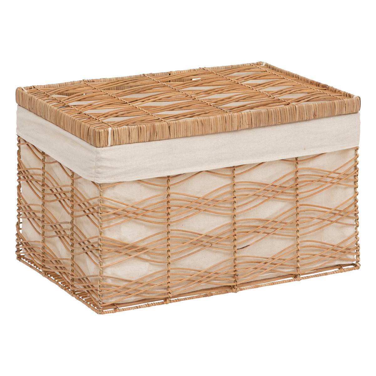 Set de 3 Malles de rangement en Fer et Rotin L 59 L 55 et L 50 cm - Imagen 6