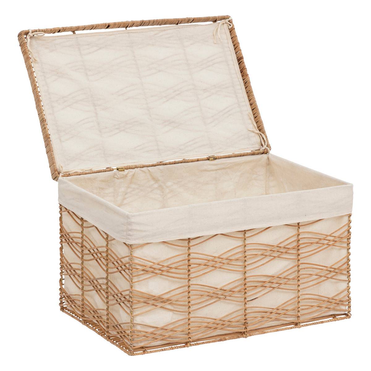 Set de 3 Malles de rangement en Fer et Rotin L 59 L 55 et L 50 cm - Imagen 8