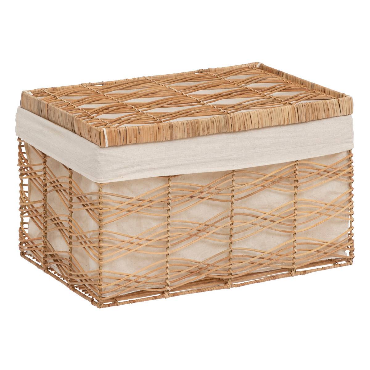 Set de 3 Malles de rangement en Fer et Rotin L 59 L 55 et L 50 cm - Imagen 7