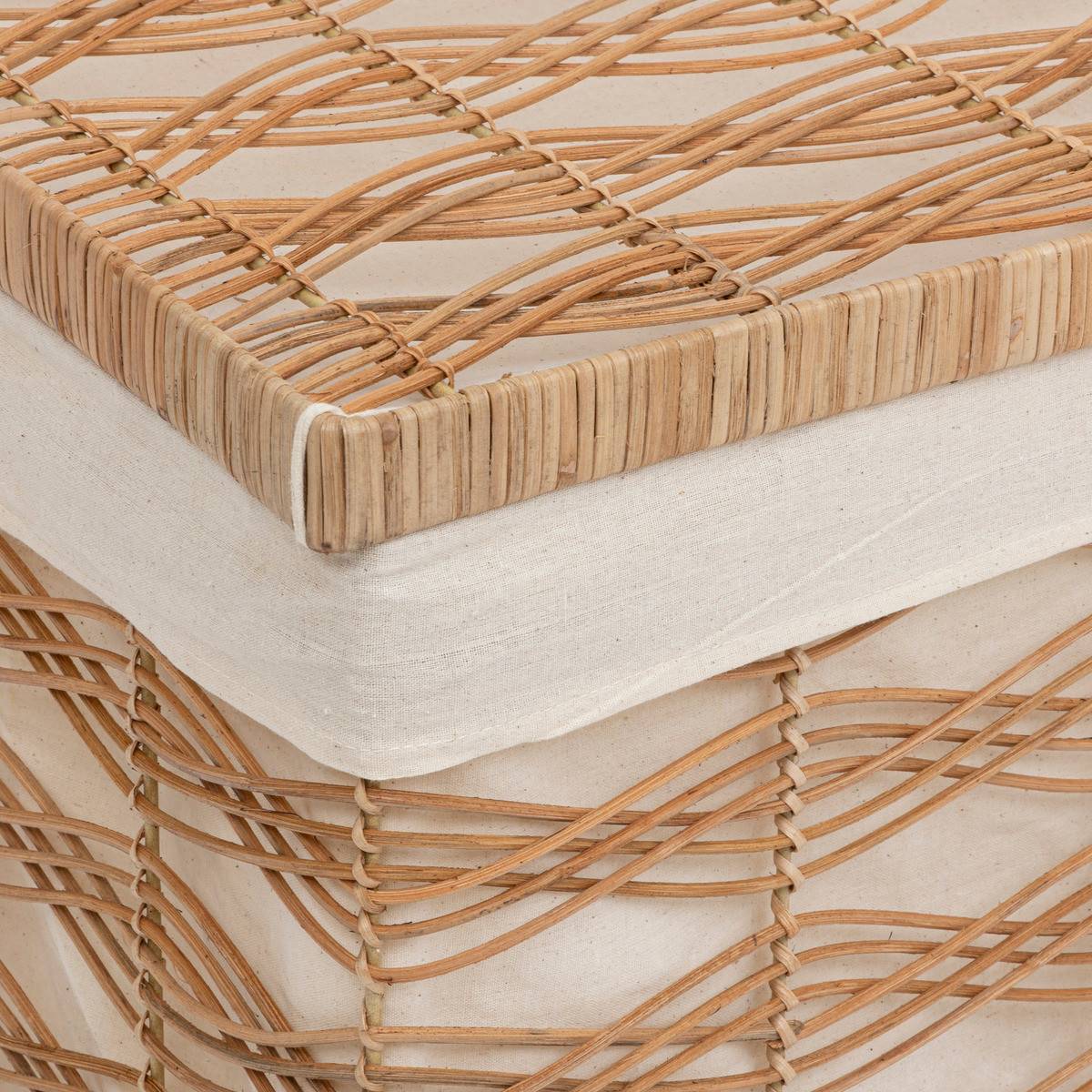 Set de 3 Malles de rangement en Fer et Rotin L 59 L 55 et L 50 cm - Imagen 3
