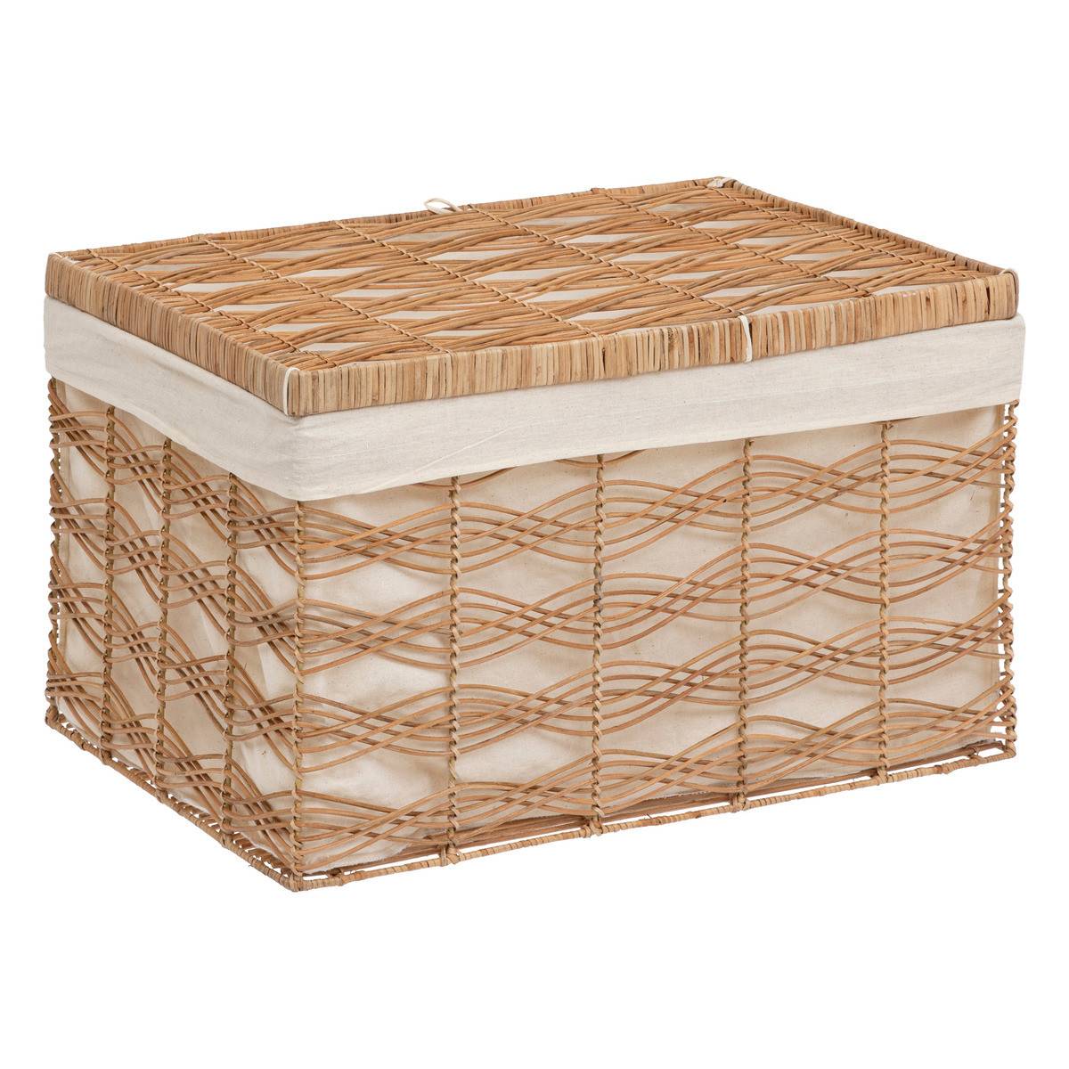 Set de 3 Malles de rangement en Fer et Rotin L 59 L 55 et L 50 cm - Imagen 5