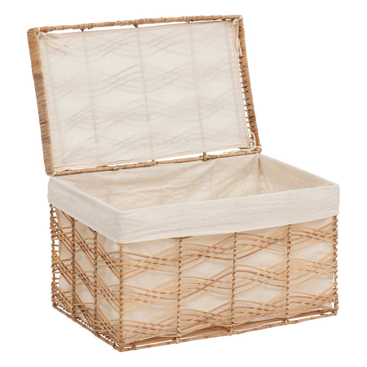Set de 3 Malles de rangement en Fer et Rotin L 59 L 55 et L 50 cm - Imagen 9
