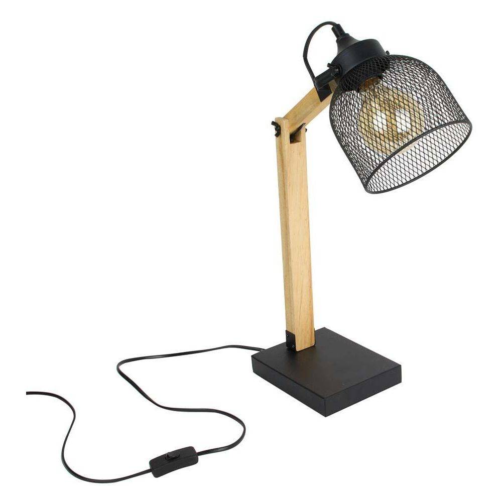 The Home Deco Light - Lampe de bureau style industriel métal et bois Noir - Image 4