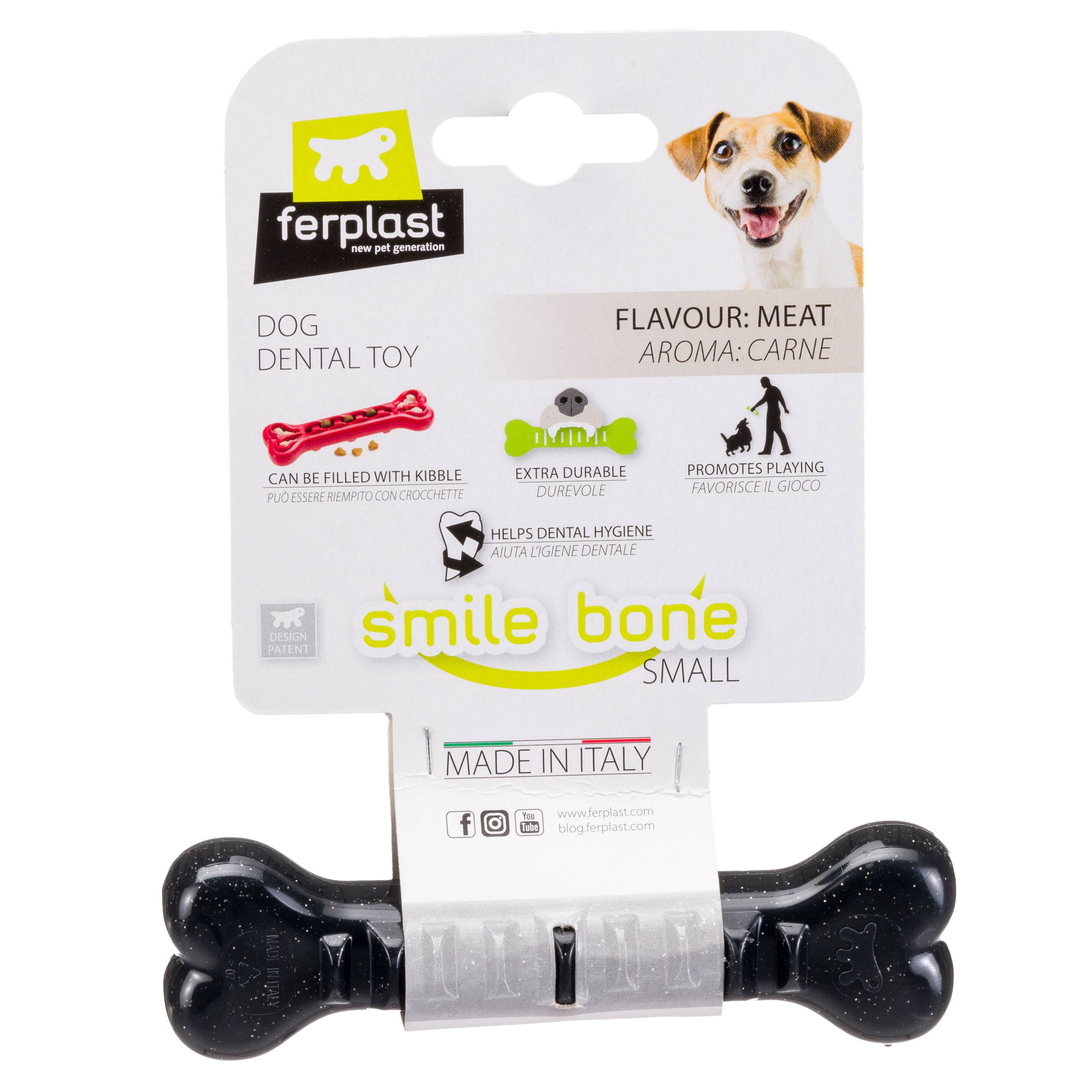 Ferplast - Ferplast Jouet Chien, Os Distributeur Croquettes Friandises pour Chien, en Matériau Durable à Mâcher, Arôme de Viande, pour Hygiène Dentaire, SMILE Os - Imagen 7