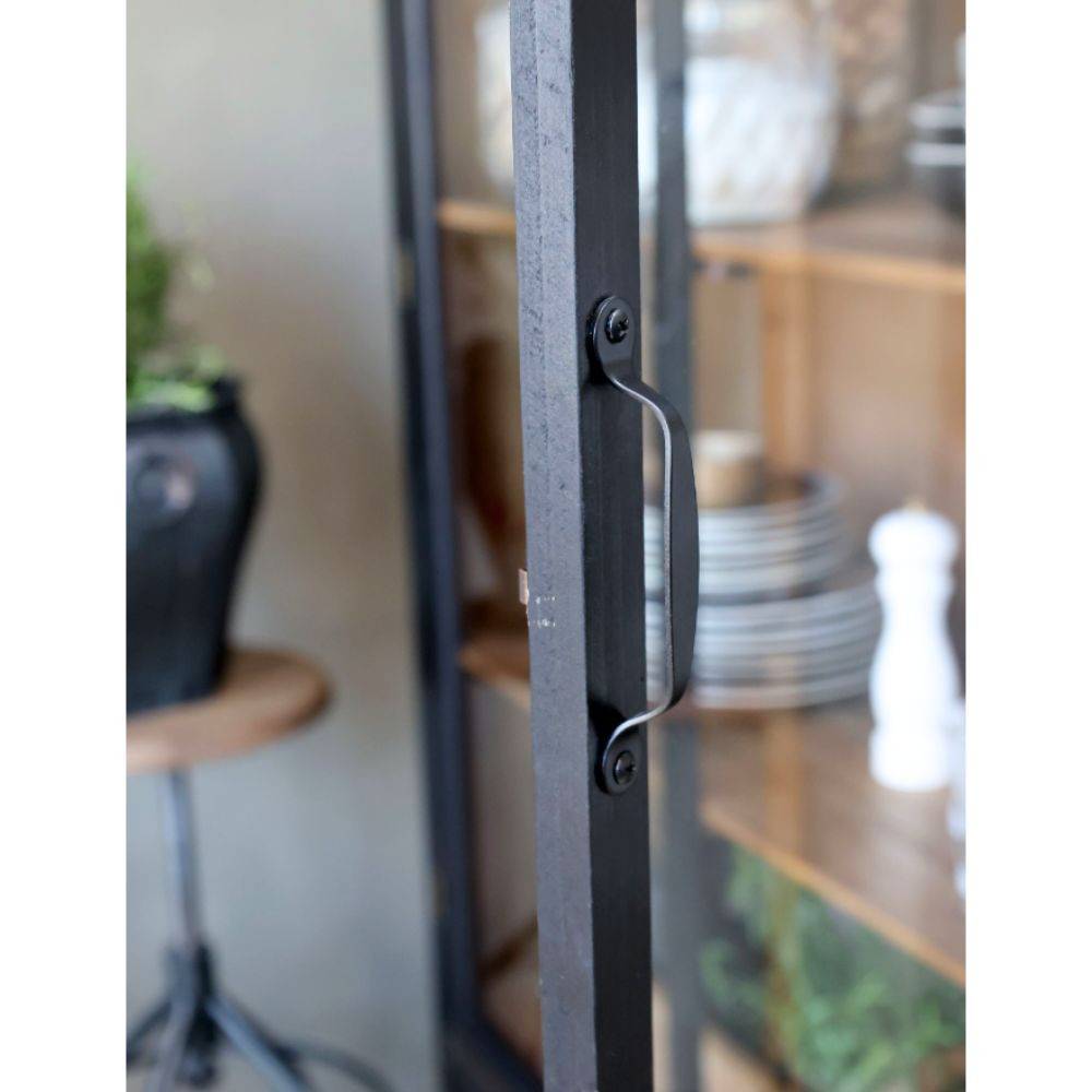 Chemin De Campagne - Armoire vitrine en bois de sapin noir et verre 100 x 40 x 195 cm Chemin de campagne - Imagen 8
