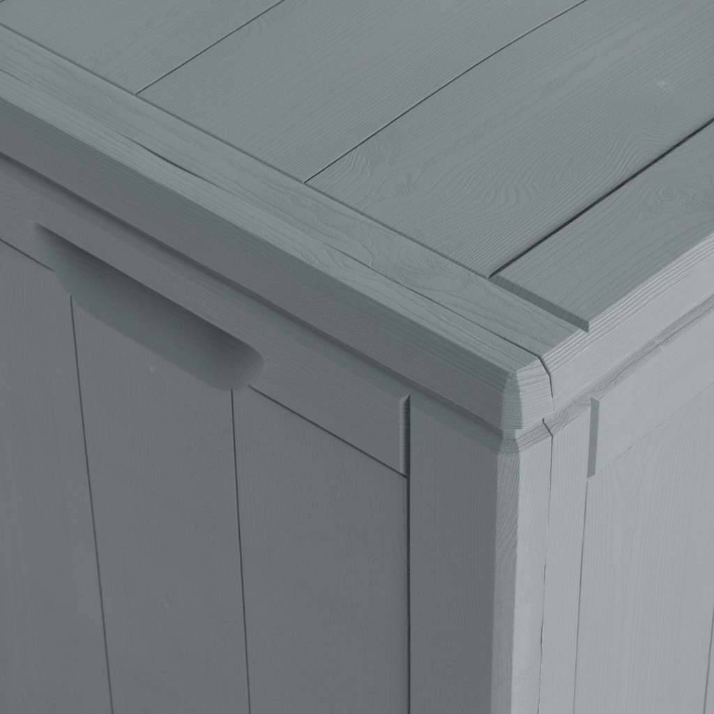 Coffre à Coussins Extérieur 270L Polypropylène Aspect Bois pour Jardin Gris 118.5x44.5x51 cm – ComfortXL Outdoor Living - Image 7