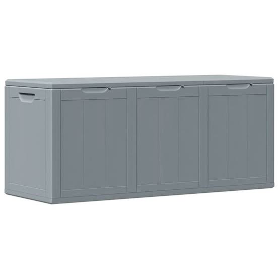 Coffre à Coussins Extérieur 270L Polypropylène Aspect Bois pour Jardin Gris 118.5x44.5x51 cm – ComfortXL Outdoor Living - Image 2