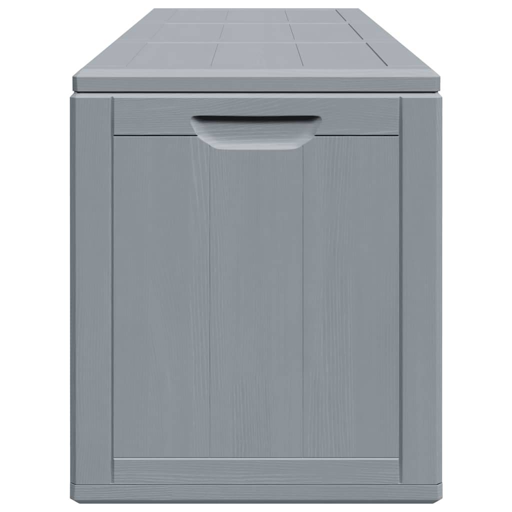 Coffre à Coussins Extérieur 270L Polypropylène Aspect Bois pour Jardin Gris 118.5x44.5x51 cm – ComfortXL Outdoor Living - Image 5