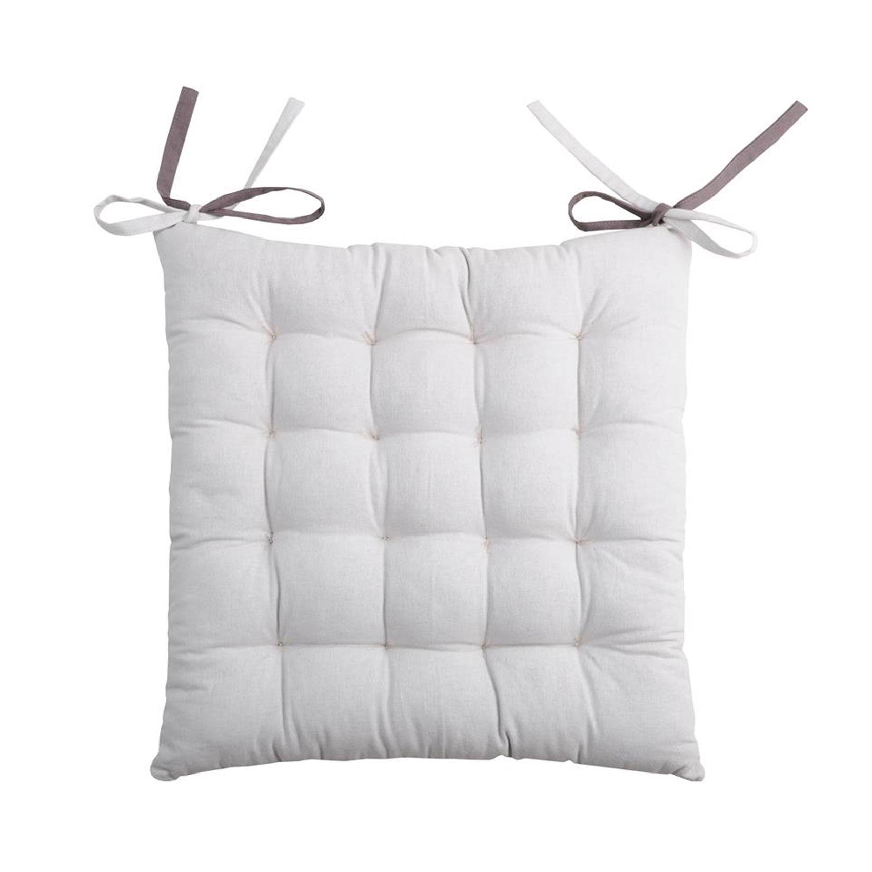 Lovely Casa - Galette de chaise bicolore - LOVELY CASA - Coton - Gris Perle - Image 1