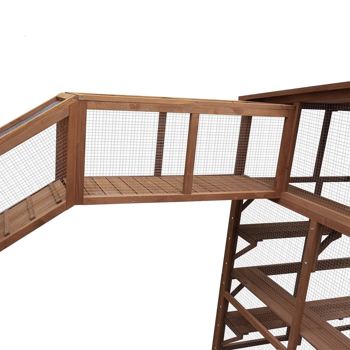 Parc à chats ludique en bois avec plateformes, niches et passerelles – Cemonjardin - Imagen 7
