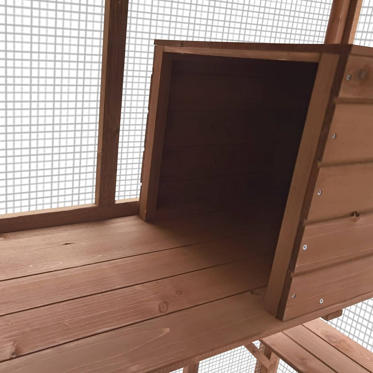 Parc à chats ludique en bois avec plateformes, niches et passerelles – Cemonjardin - Imagen 8