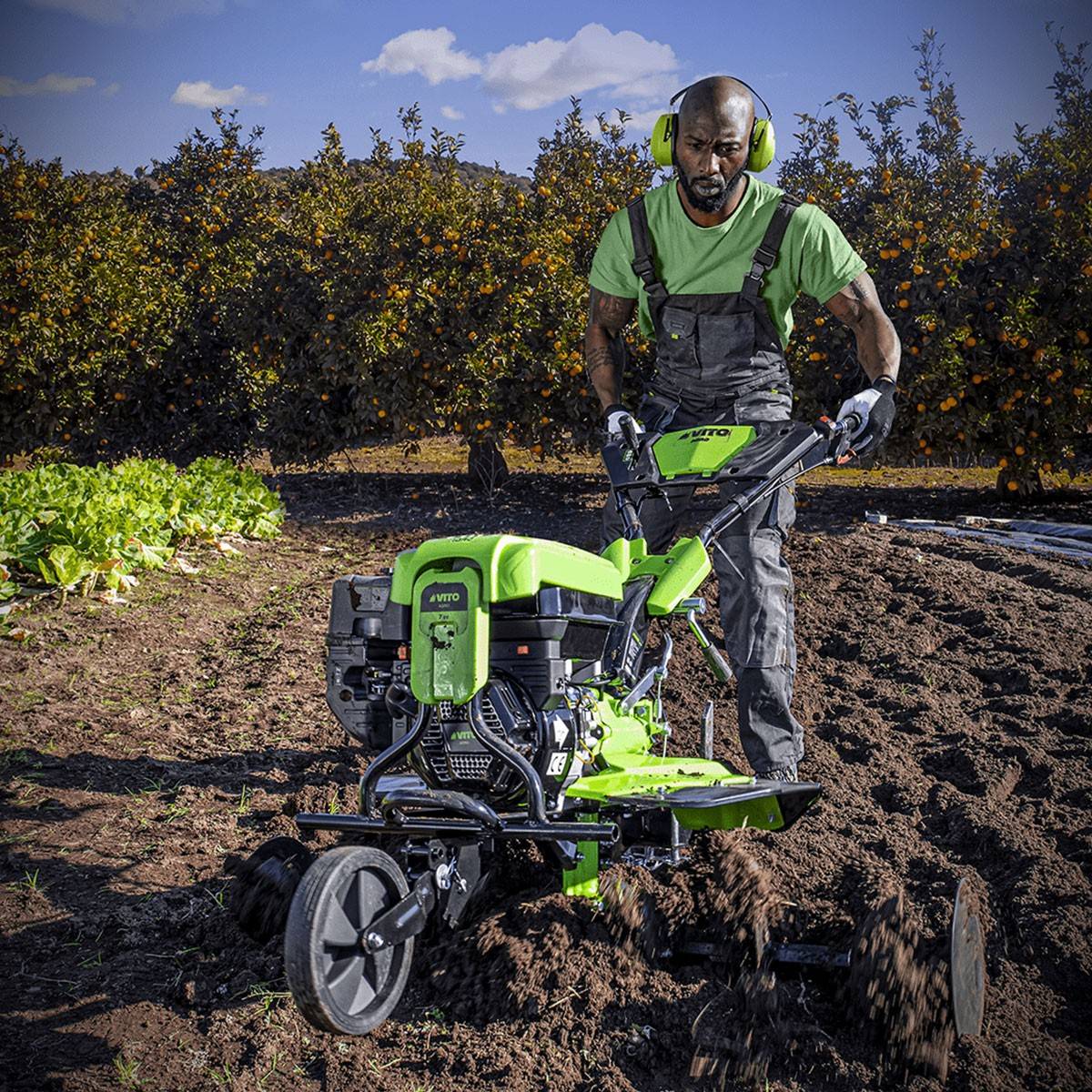 Motoculteur à essence 7CV 4T 5200W 212 cm3 Motobineuse avec Fraises et Butteur VITO - Image 2