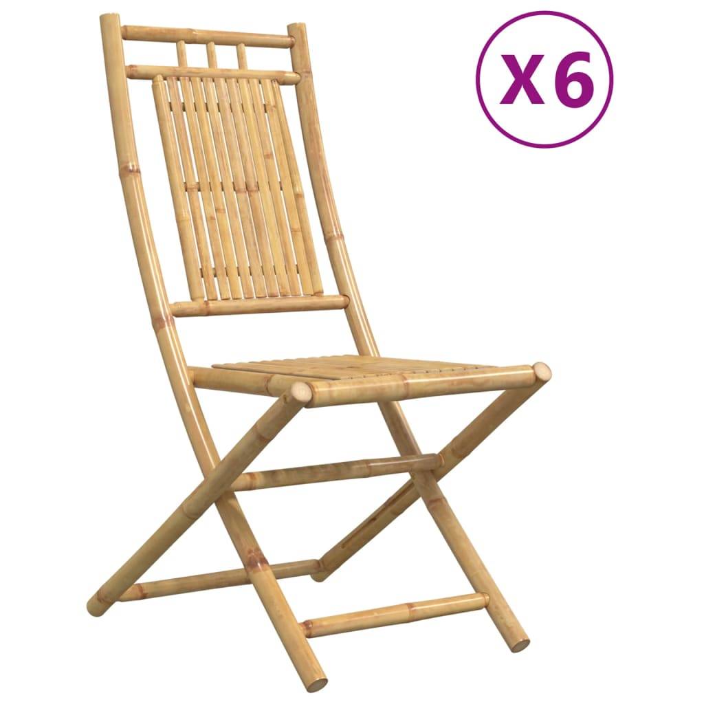 Vidaxl - Chaises pliantes 6 pièces 46x66x99 cm Bambou vidaXL 3278512 - Image 2