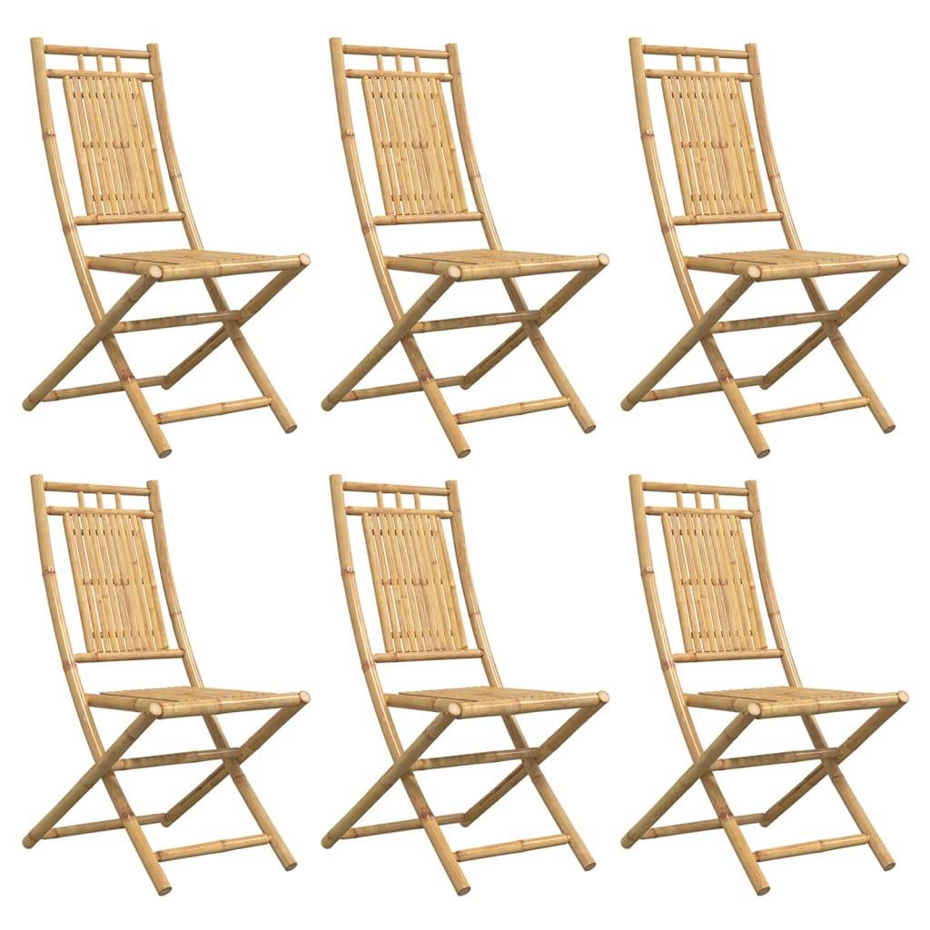 Vidaxl - Chaises pliantes 6 pièces 46x66x99 cm Bambou vidaXL 3278512 - Image 3