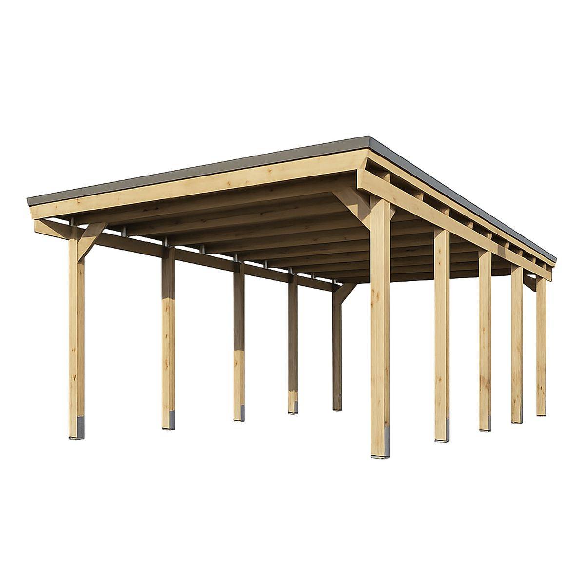 Direct Abris - Carport Bois CASTELLANE - 373 x 707 - 1 Voiture - Abri Voiture - Traité Autoclave - Montage Facile - Feutre Bitumeux Inclus - Image 2