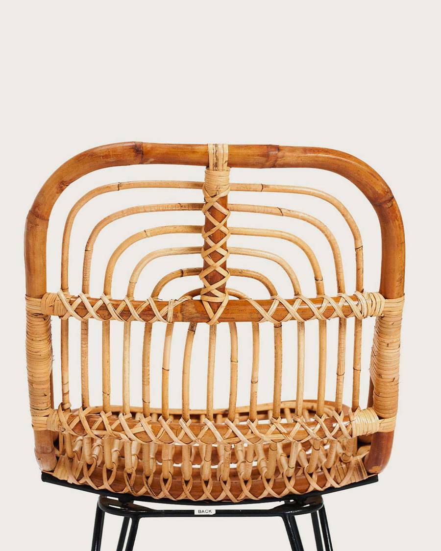 Villa- Lot de 4 chaises en rotin naturel et pied métal - UNIQKA - Imagen 8