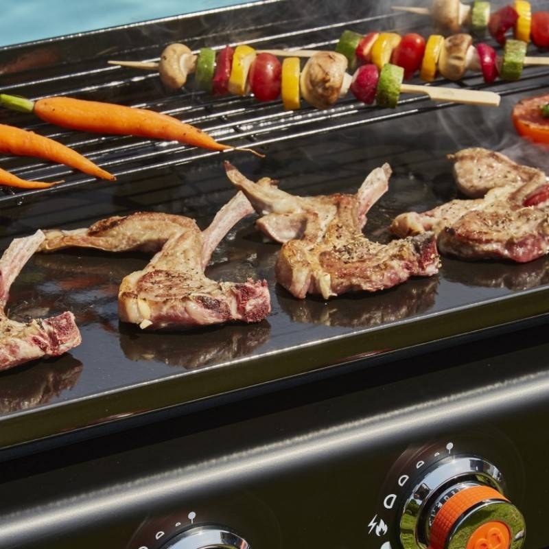 Brasero - Plancha à gaz Silvia II G 3 Feux - BRASERO - Plaque Fonte émaillée fabriquée en France - 67 x 34 cm - 7,5 kW + Housse OFFERTE - Imagen 8