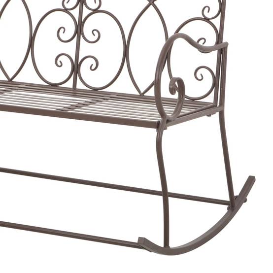 Banc de jardin | Banquette De Jardin | Banc Extérieur 104 cm Fer Marron antique Maison Chic - Image 5