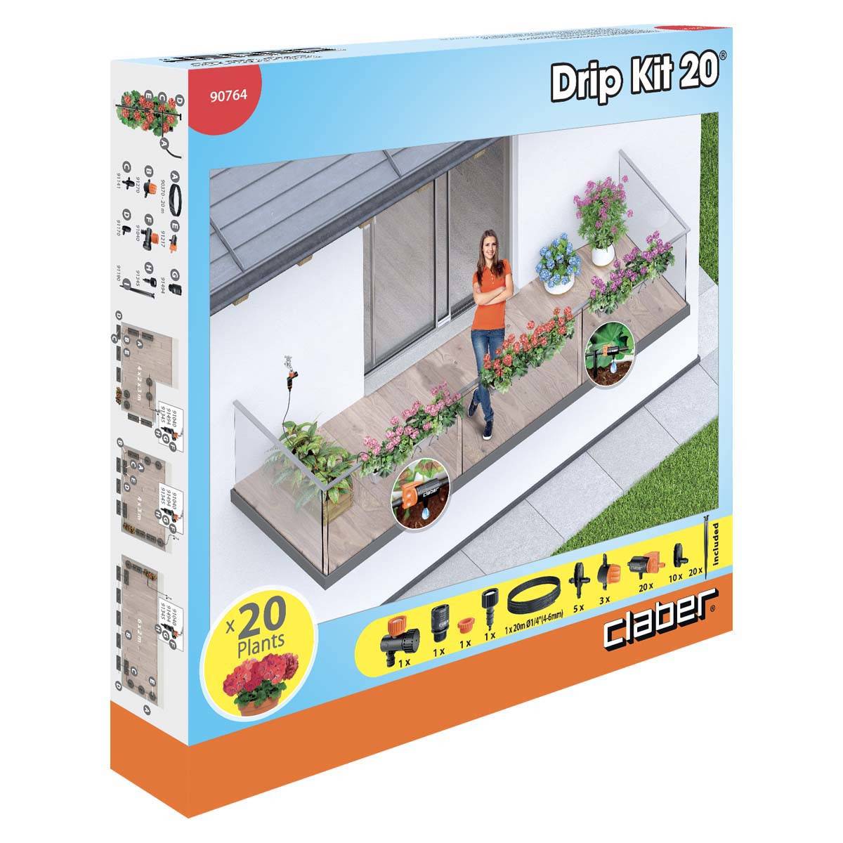 Claber - Kit goutte à goutte 20 pots 90764 Claber - Imagen 6