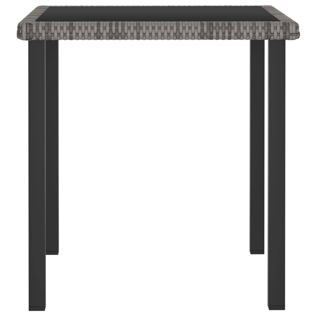Table de Jardin Carrée 70x70cm en Résine Tressée Grise et Verre Trempé pour 2 Personnes – ComfortXL Outdoor Living - Image 2