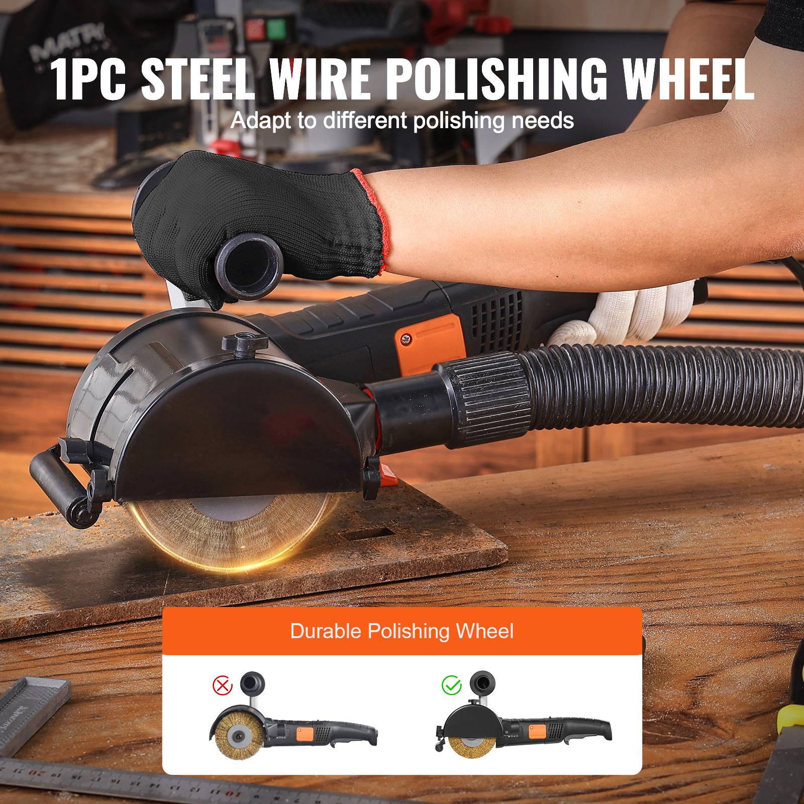 Polisseuse VEVOR 1300W – 6 Vitesses, Brunissage Et Polissage Des Métaux, 4,75 Kg